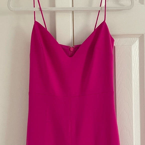 Jay Godfrey Bubblegum Barbie Pink Plunge Finley Jumpsuit Wide Leg Revolve - Picture 9 of 9